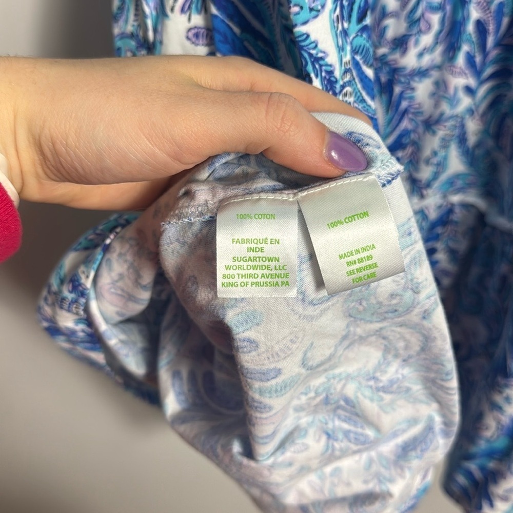 Lilly Pulitzer Loro dress Baha blue Bird is the word Size Small - Picture 8 of 13